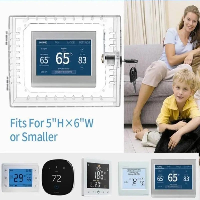WIILDIS Thermostat Lock Box with Key, Large Thermostat Cover with Lock for Thermostat on Wall, AC Lock Box Cover with Key Fits Thermostats 5" H x 7" W or Smaller - Image 4